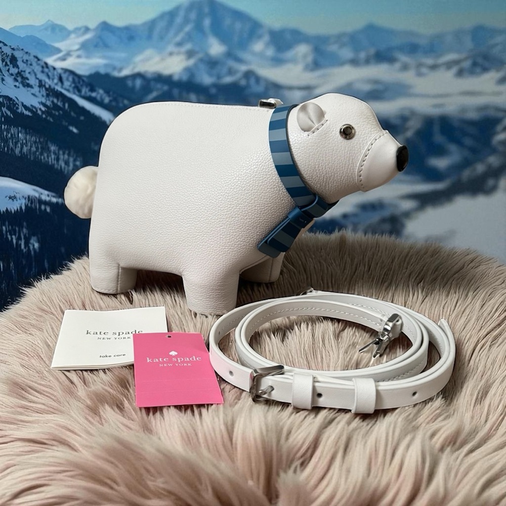 KS white polar bear crossbody bag